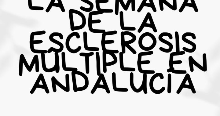 cartel de mesa informativa sobre la semana de la esclerosis múltiple en Andalucía 2025